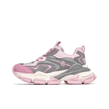 Acupuncture Abrasion Resistant Low Top Chunky Sneakers Women's Pink