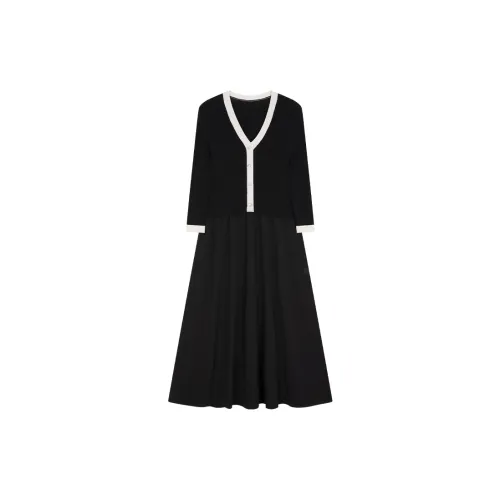 IHIMI Long-Sleeved Dresses Women's Black