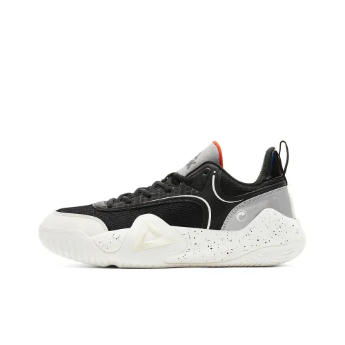 PEAK Sharp Marks Basketball Shoes Men Low Top Black Ivory