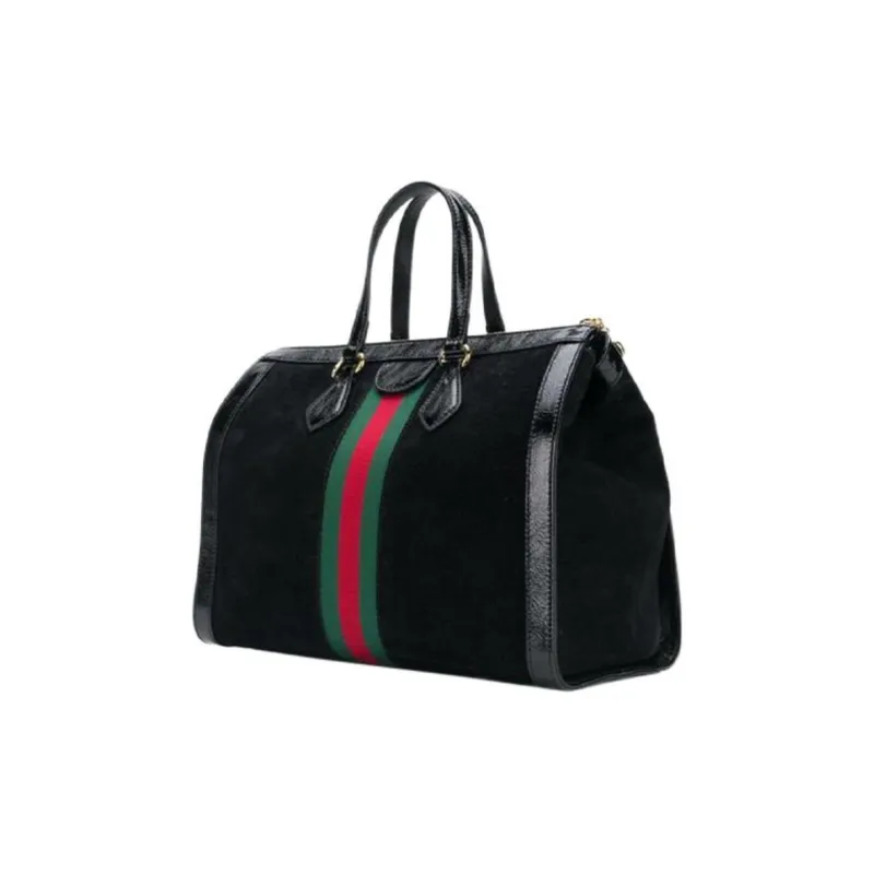 GUCCI Ophidia Leather Trim Tote Bag Shopping Bag Shoulder Bag Crossbody Bag Handbag Medium Size Unisex Black-1