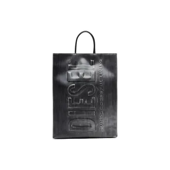 DIESEL Thermoplastic Polyurethane Tote Bag Shopping Bag Shoulder Bag Crossbody Bag Handbag Large Size Men's Black