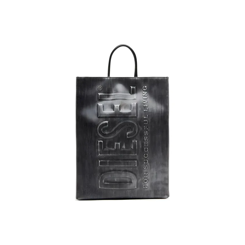 DIESEL Thermoplastic Polyurethane Tote Bag, Shopping Bag, Shoulder Bag, Crossbody Bag, Handbag Tubas Men's Black-0