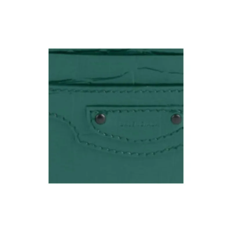 Balenciaga Neo Classic Calfskin Card Holder Men's Dark Green-4