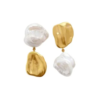 Monica Vinader X Amy Powney Keshi pearl Stud Drop Earrings