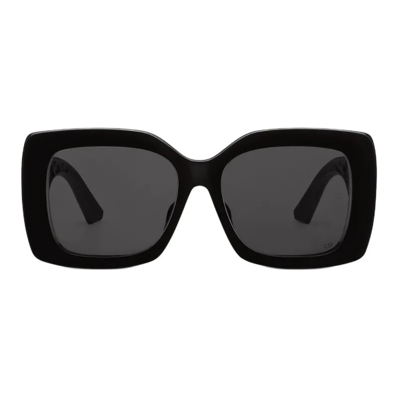 DIOR Acetate Polyamide Resin Square Sunglasses Women's Black-1