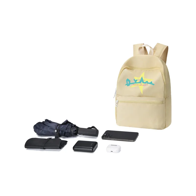 LOVVVVE Nylon Backpack Unisex Yellow-4