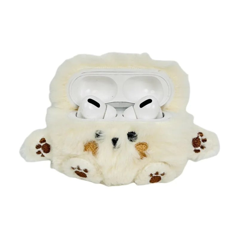Sopi Compatibility With Apple AirPods 4/2/3/4th Generation/AirPods Pro/Pro 2 Plush Bear Brown White Headphone Cases-1