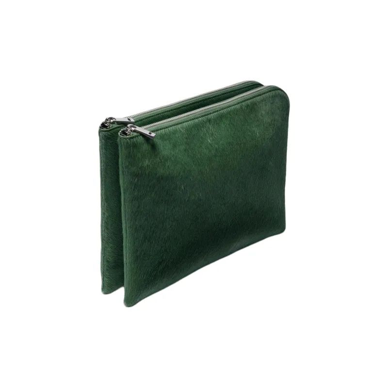 ZARA Cowhide Clutch Women's Green-1