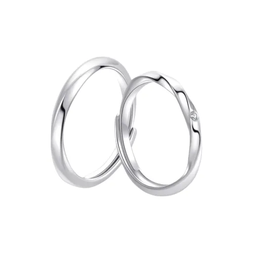 OWNCOOL 925 Silver Diamonds Ring Pair Unisex