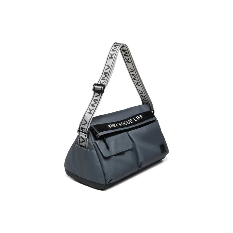 KMV Polyester Gym Bag Medium Size Unisex Black/White/Gray-16
