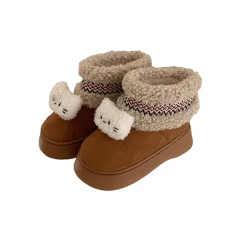 Thin Strips Cotton Slippers Women's, Light Brown