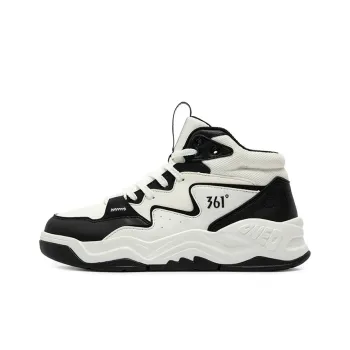 361° Thermal Slip Resistant And Abrasion Resistant High Top Skateboard Shoes Women's White Black