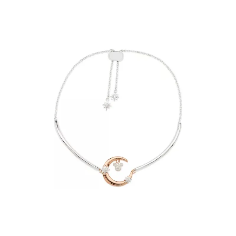 Disney Silver 18K Rose Gold Cubic Zirconia Bracelets Women's Silver-1