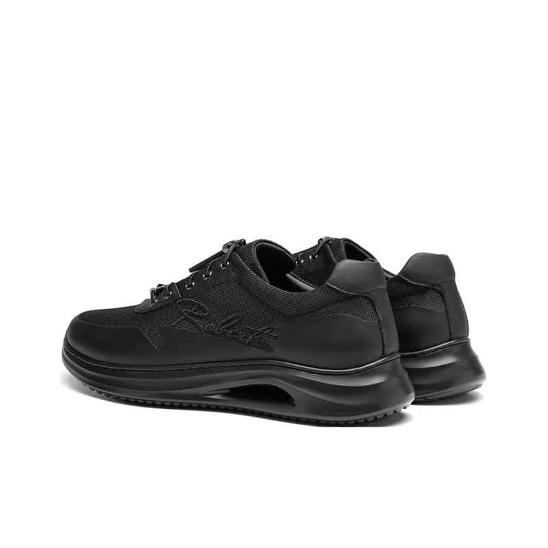 ROBERTA DI CAMERINO Height Increasing Lightweight Slip Resistant Low Top Casual Shoes Men's Black-3
