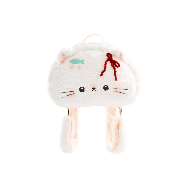 The Green Party Polyester Backpack Medium Size Women's Ivory Caramel-0