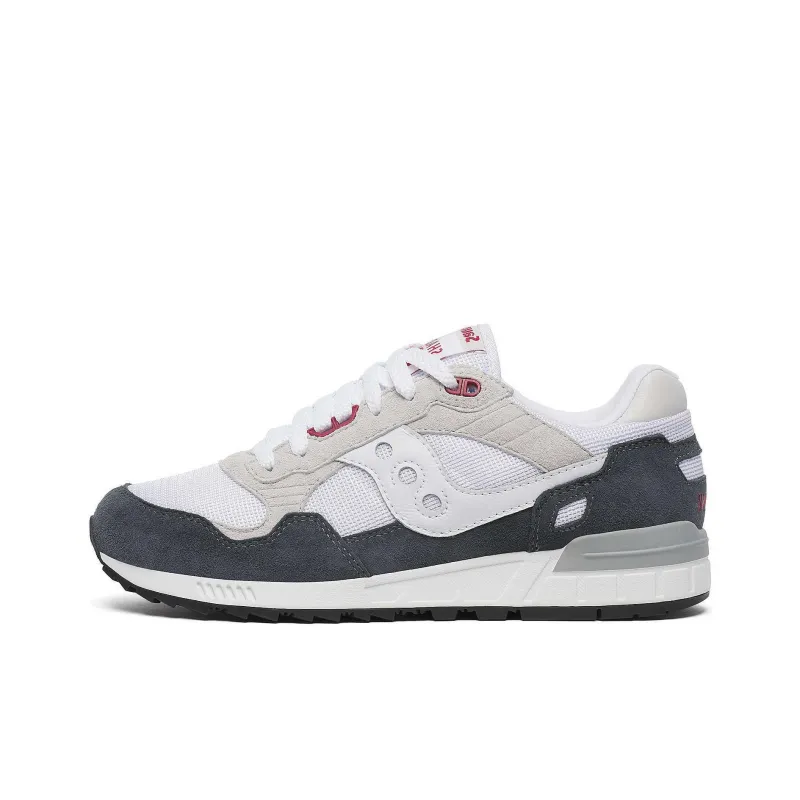 Saucony Shadow 5000 Anti Slip Wear Resistant Low Top Casual Running Shoes Unisex White Gray-0