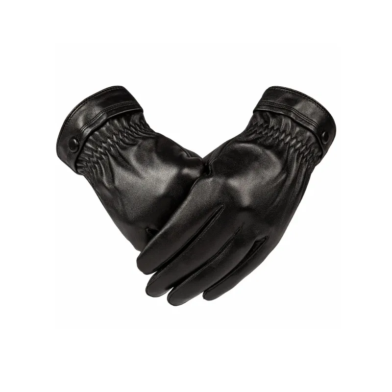 Shanghai Story Sheepskin Knit Gloves Men's Black Gift Box Set-28