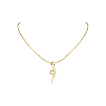 DREAM PARTY Copper Alloy Synthetic Cubic Zirconia Necklaces Unisex Gold Silver