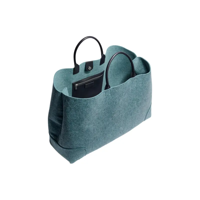 ZARA Polyester Tote Bag Shopping Bag Handbag Extra Large Women's Green-3
