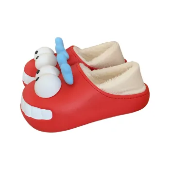Thin Strips Cotton Slippers Women's, Red, Home Slippers