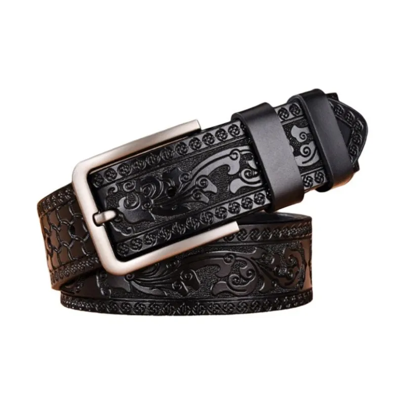 JEANSWEST Cow Leather Leather Belts Men's 3.8cm-4