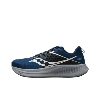 Saucony RIDE 17 Anti Slip And Wear Resistant Breathable Low Top Running Shoes Men's Blue Gray