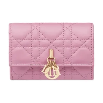 DIOR Miss Dior Sheepskin Wallet Women's Hydrangea Pink