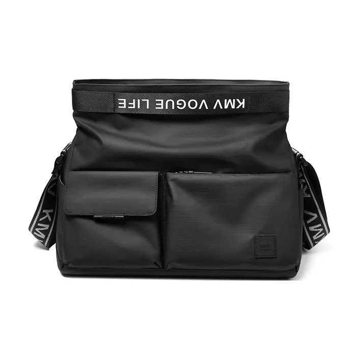 KMV Polyester Gym Bag Medium Size Unisex Black/White/Gray-1