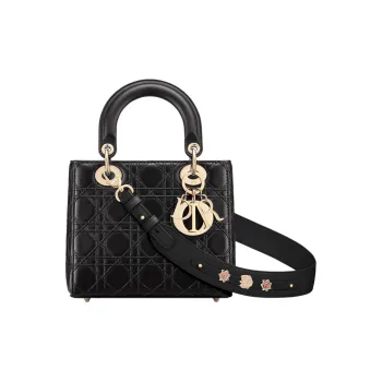 DIOR Lady DiorMy ABCDior Sheepskin Shoulder Bag Crossbody Bag Handbag Small Size Women's Black