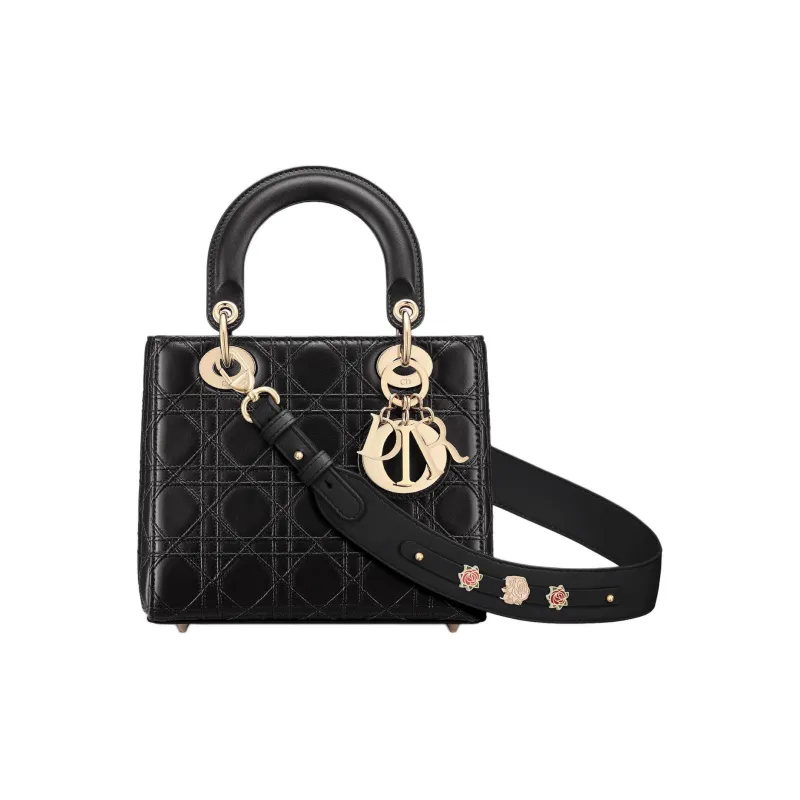 DIOR Lady DiorMy ABCDior Sheepskin Shoulder Bag Crossbody Bag Handbag Small Size Women's Black-0