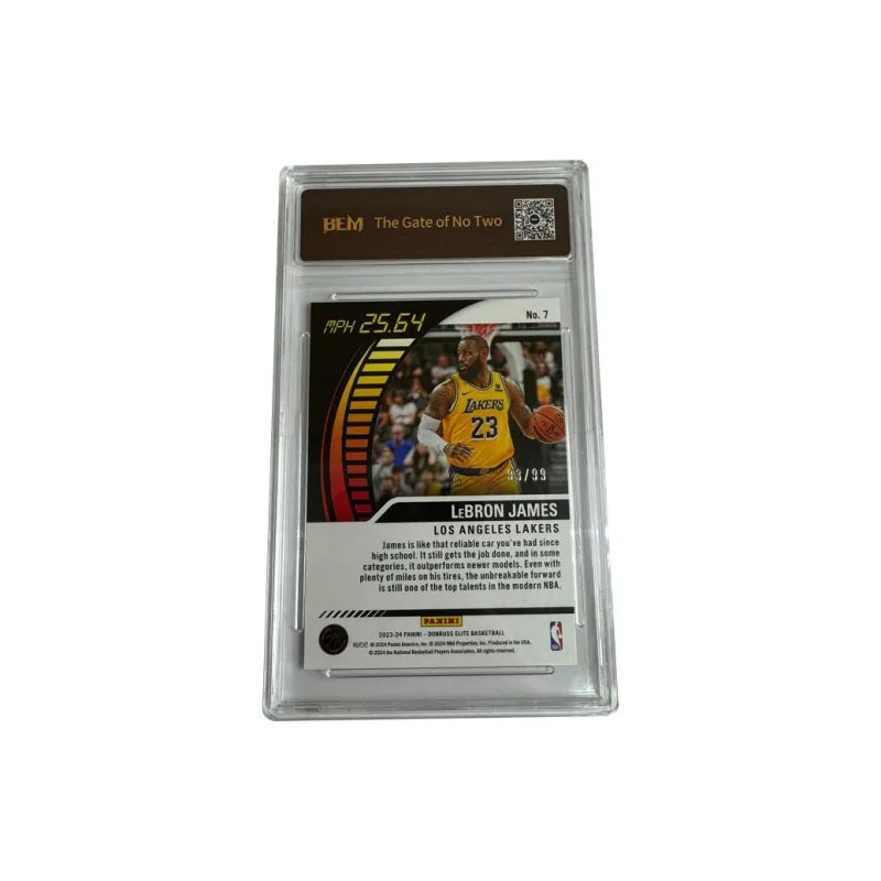 PANINI LeBron James, Lakers 99 Parallel, Full Speed, Teca, Blue Parallel 93/99 Star Card, 9 Points Graded Cards 1 Pc-1
