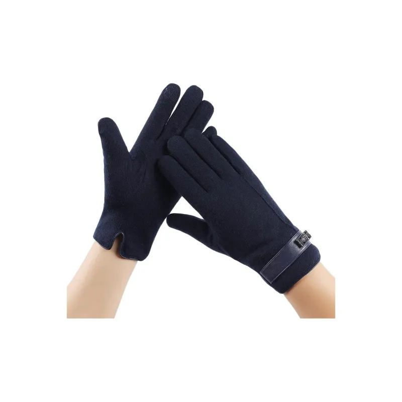 H YXIANG Wool Knit Gloves Men's-14
