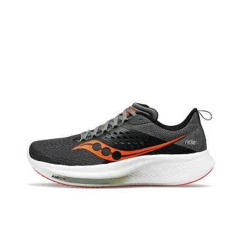 Saucony RIDE 17 Anti Slip Wear Resistant Low Top Casual Running Shoes Men's Gray Black