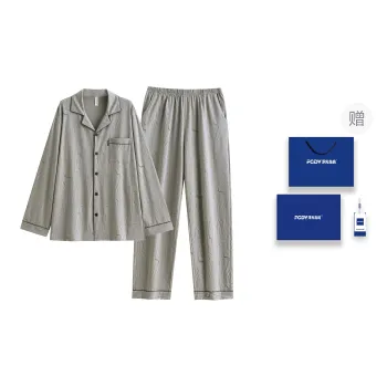 Floating Light Islands Pajama Set Men's Gift Box Set Gray