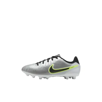 Nike Slip Resistant Cushioning Abrasion Resistant Low Top Kids' Soccer Shoes Metallic Silver Kids'