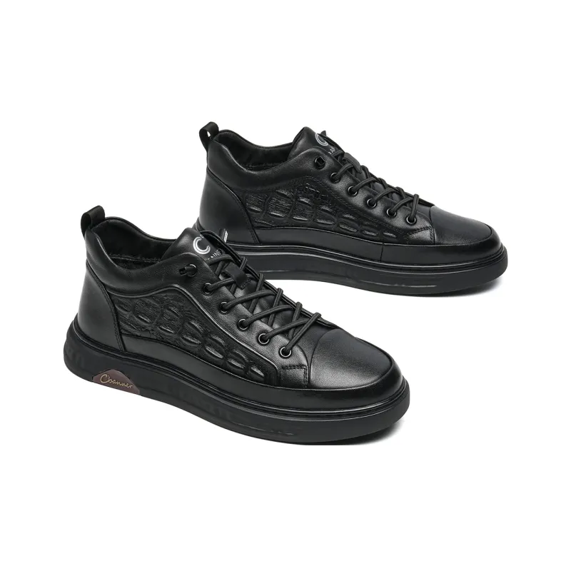 C°BANNER Mid Top Skateboard Shoes Men's Black Plus Size-2