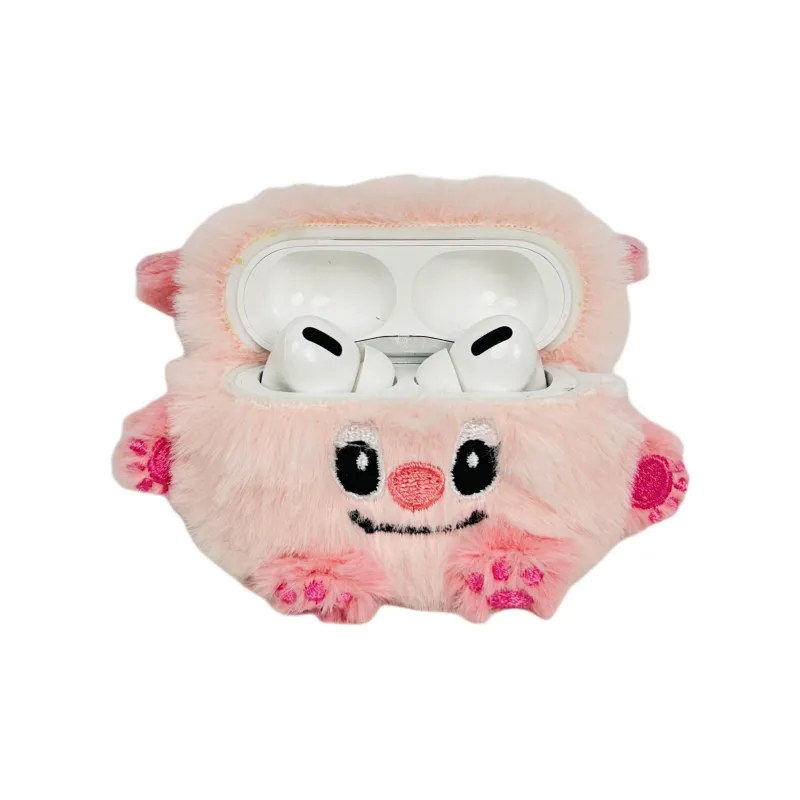 Sopi Compatibility With Apple AirPods 4/2/3/4th Generation/AirPods Pro/Pro 2 Plush Monster Tricolor Headphone Cases-1