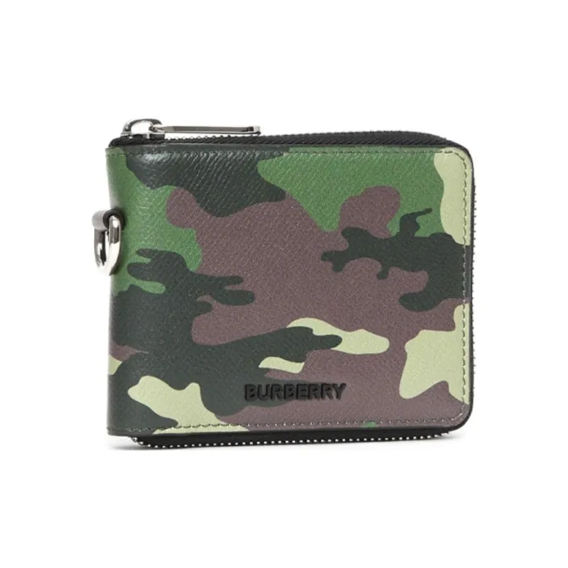 Burberry Leather Wallet, Card Holder Men's Camouflage-0