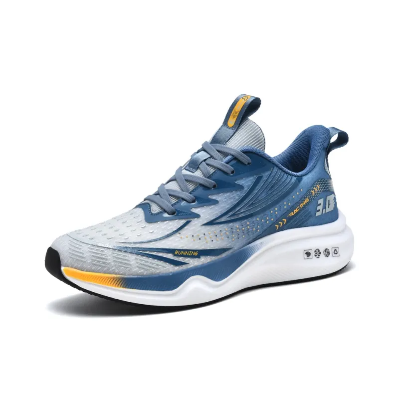 BIANSULONG Anti Slip And Wear Resistant Coverage Low Top Running Shoes Men's Gray Blue-1