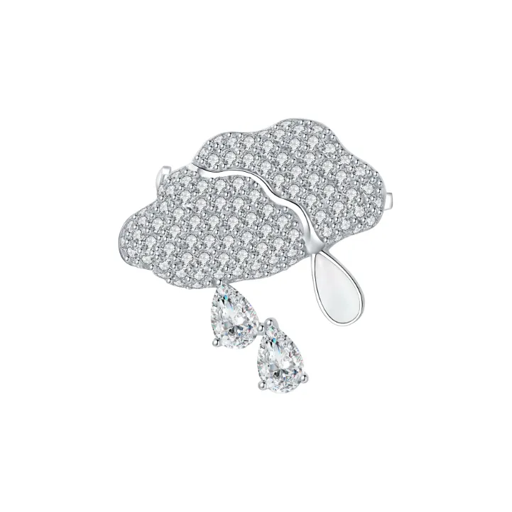 BABYBEI Mother Of Pearl Brooches Women's Silver-0