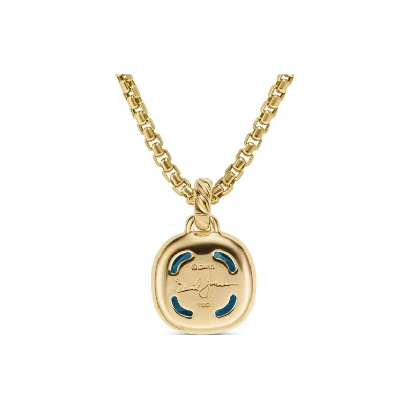 David Yurman 18kt Yellow Gold Albion Malachite And Diamond Pendant 15.5mm-1