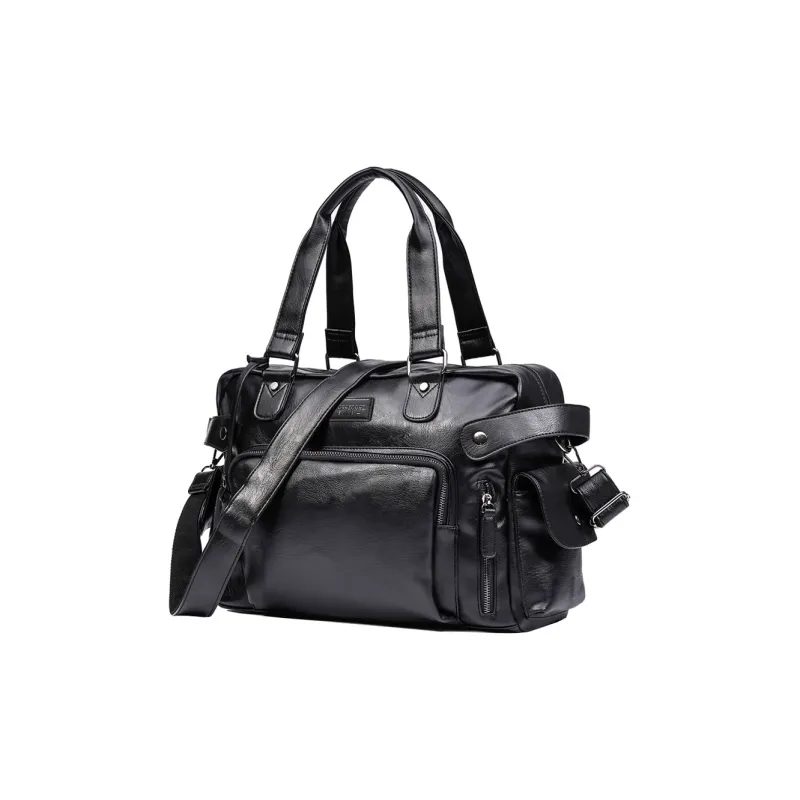 ROSEROOEN PU Handbag Regular Men's Black-0