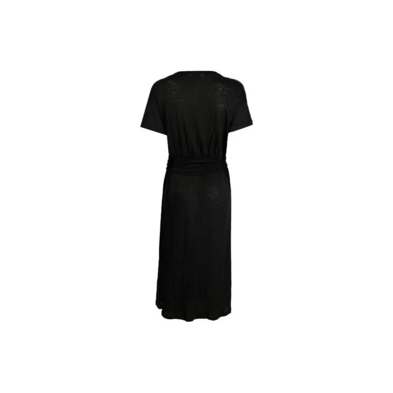 DKNY Short sleeve Linen Long Dress-1