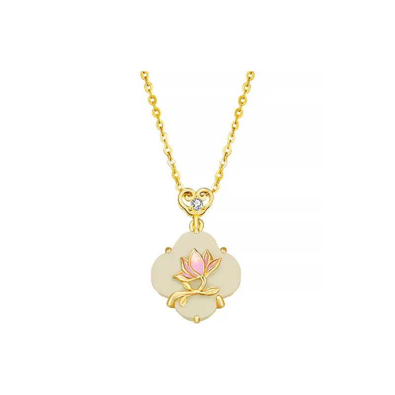 VANA Hetian Jade Necklaces Pale Greenish White Jade Women's-10