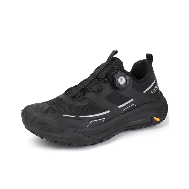 Camssoo Cushioned Slip Resistant Abrasion Resistant Low Top Trekking Shoes Men's Black-1