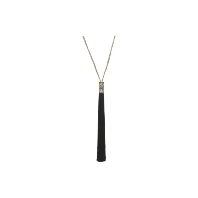 SAINT LAURENT Canvas Necklaces Men's Black-0