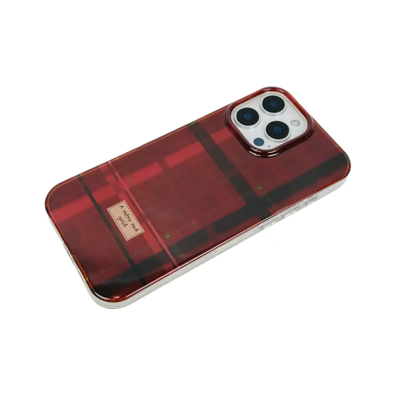 Wei Xin Acrylic Material Double Layer Plaid Phone Cases Compatible With IPhone 16/15 Pro Max/Apple 13/14 Pro Max/12-7