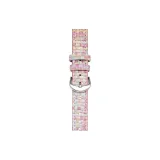 Multicolor Pink-Straw Mat Pattern Flat Tail Belt