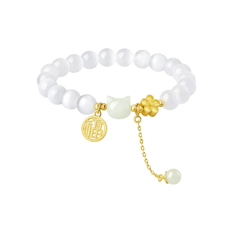 Moonstone Edge Glass Cat Eye Bracelets Women's-0