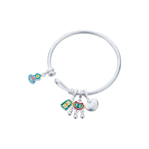 Shunqin Silver Building 999 Fine Silver Bangles Women's